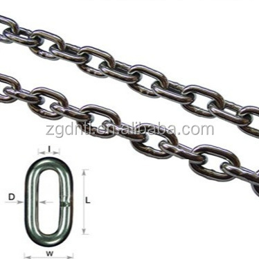 AISI 316 Stainless Steel Korean Standard Short Link Welded Chain with dia 6mm 8mm