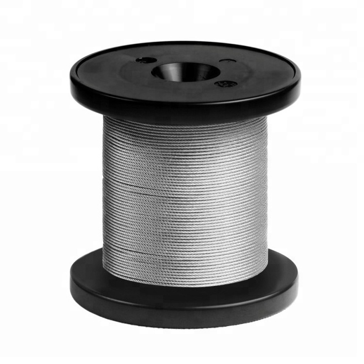 AISI 316 1x7 1x19 7x7 7x19 Inox Stainless Steel Diameter 2-18mm Bright Surface Wire Rope Cordage Cable For Aircraft Mesh Railing