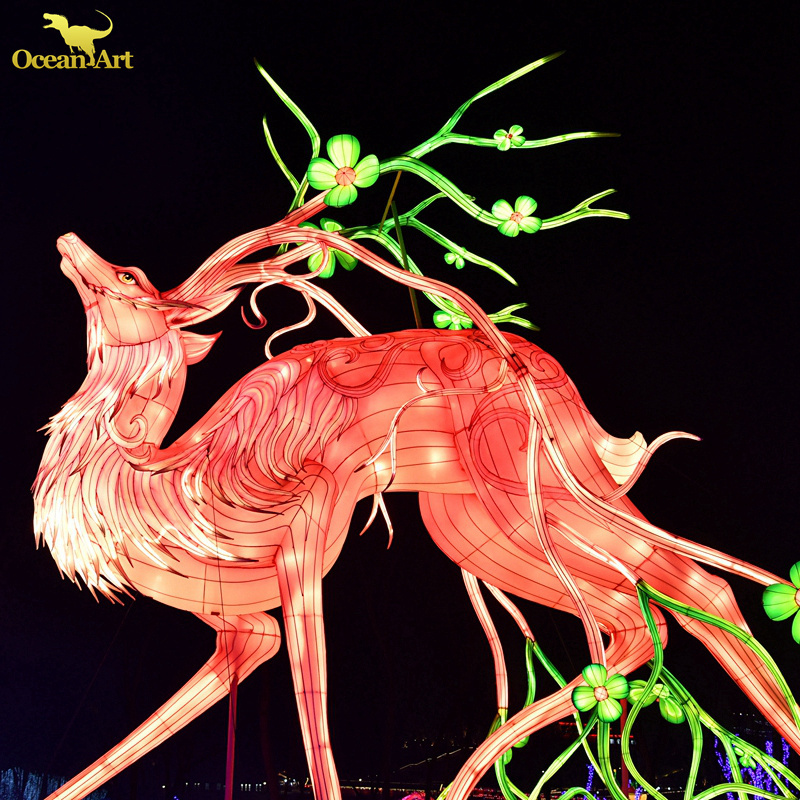 Chinese New Year Animal Lantern Festival Outdoor Dragon Lantern Show