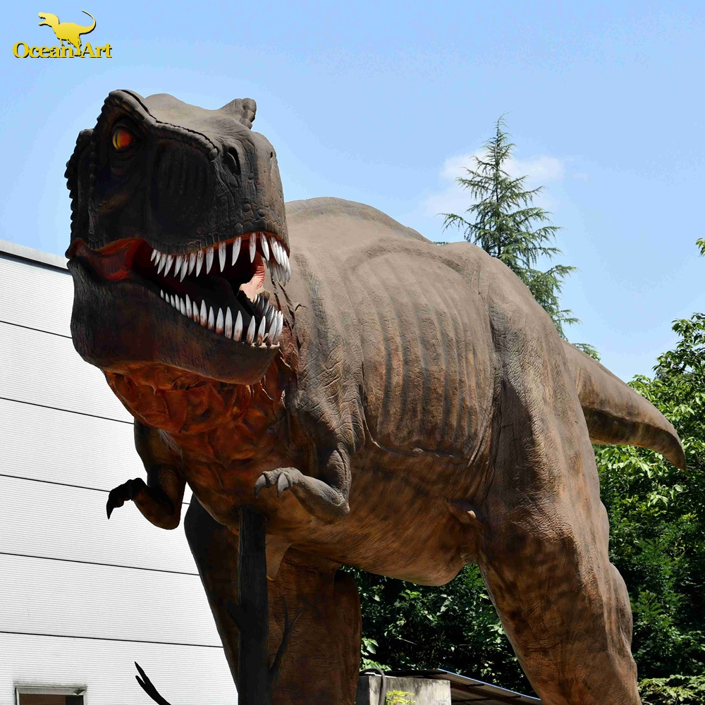 Amusement park equipment mechanical dinosaur real size robotic t-rex for museum