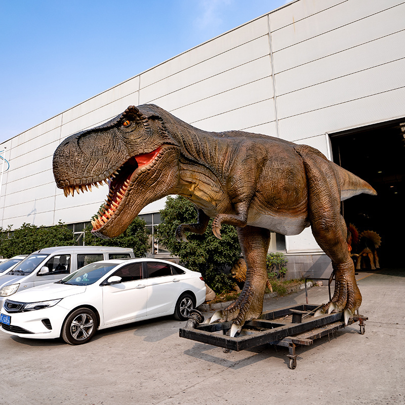 Outdoor mechanical life size animatronic dinosaur model for theme park