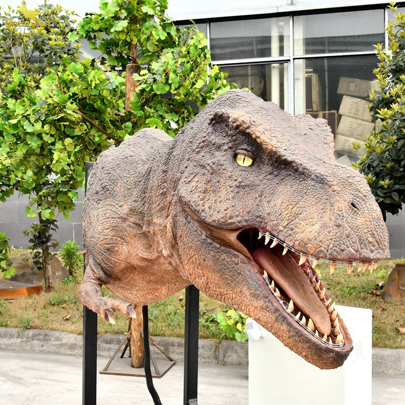 Museum Life size Robot Realistic Dinosaur Large T-rex Head Model Animatronic Dinosaur