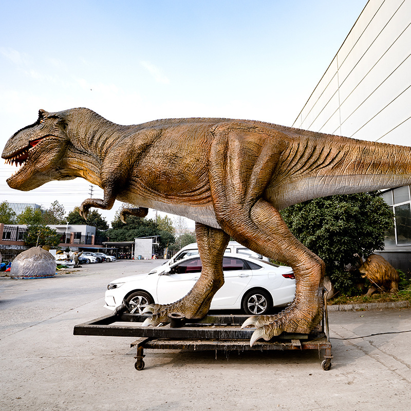 Outdoor mechanical life size animatronic dinosaur model for theme park