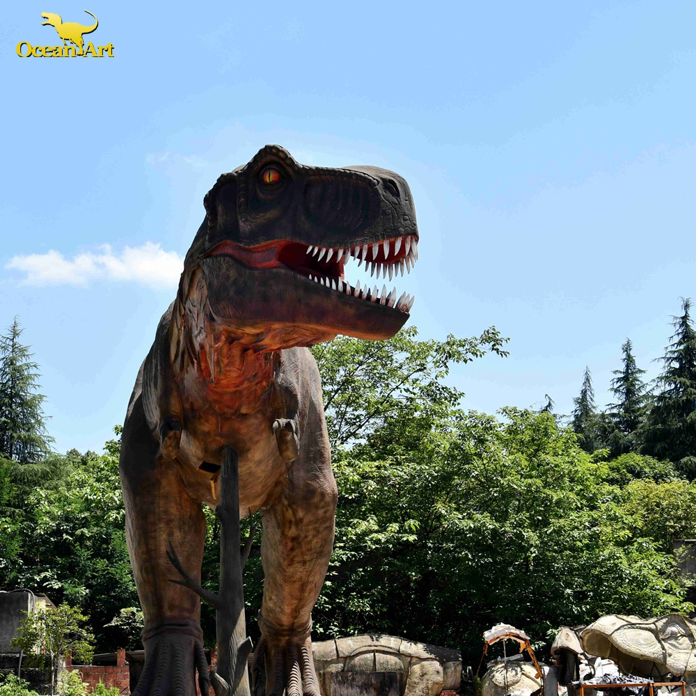 Amusement park equipment mechanical dinosaur real size robotic t-rex for museum