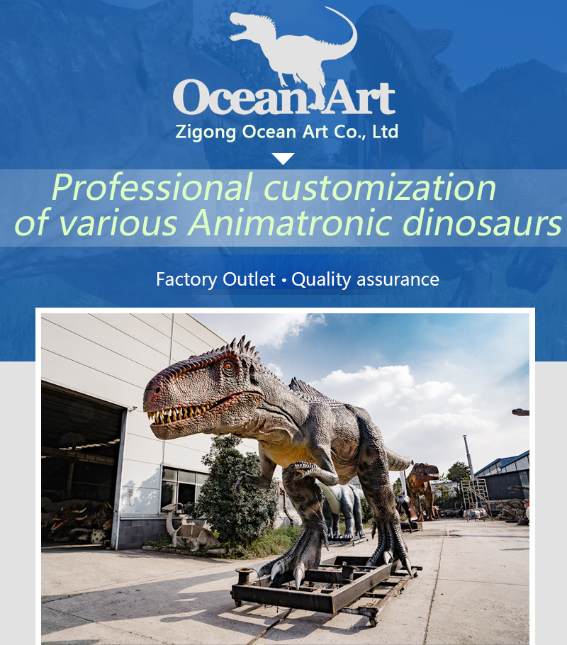 Outdoor mechanical life size animatronic dinosaur model for theme park