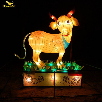 Chinese New Year Decoration Outdoor Animal Silk Lantern For Lanterns Show