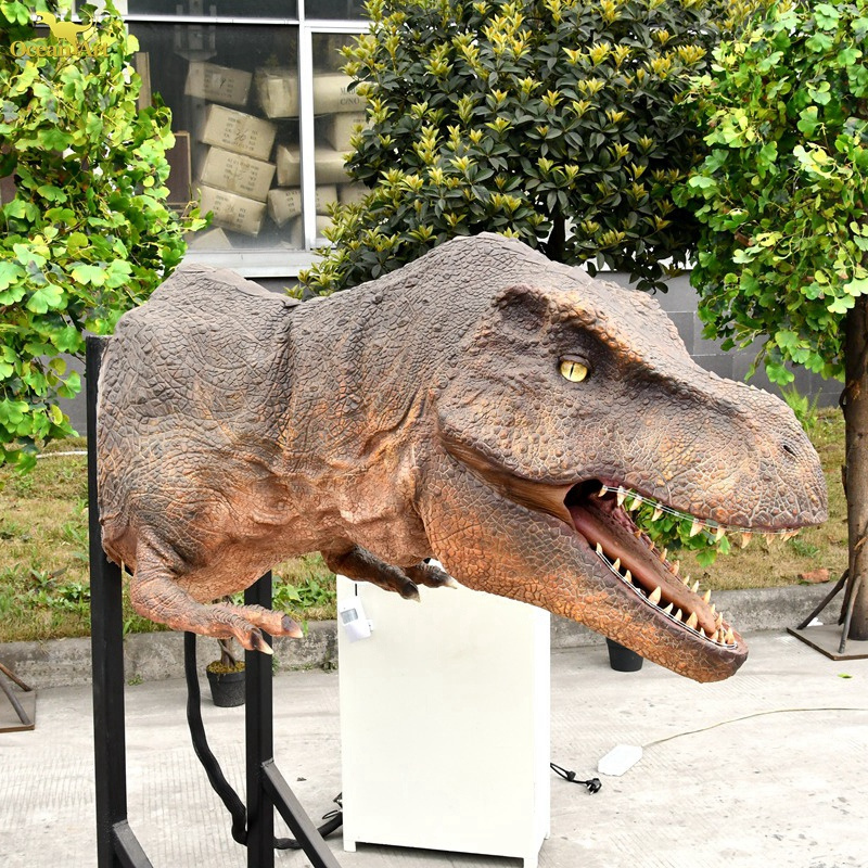 Museum Life size Robot Realistic Dinosaur Large T-rex Head Model Animatronic Dinosaur