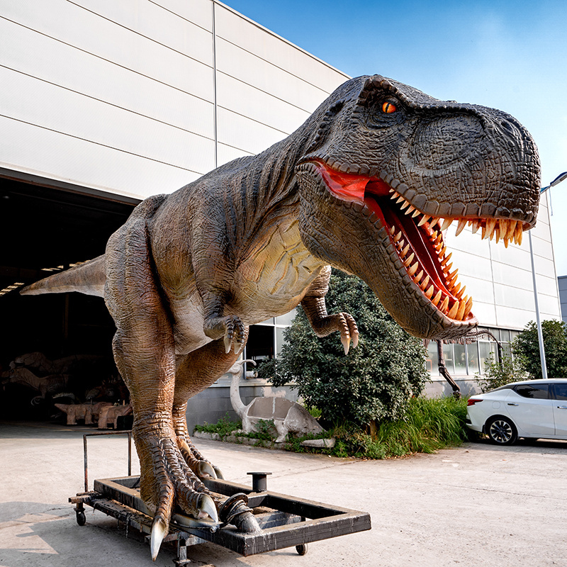 Outdoor mechanical life size animatronic dinosaur model for theme park