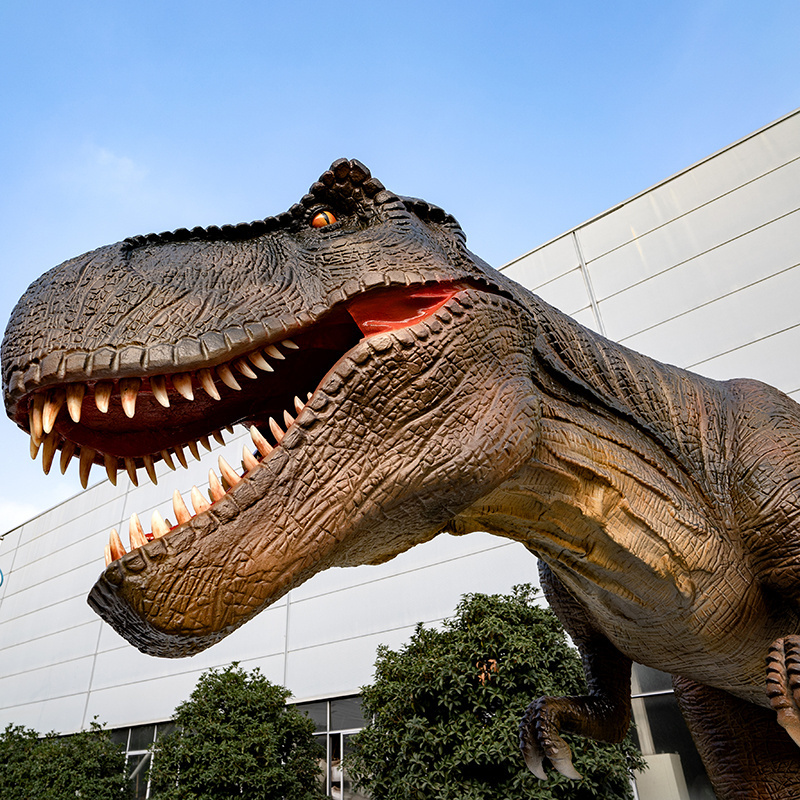 Outdoor mechanical life size animatronic dinosaur model for theme park