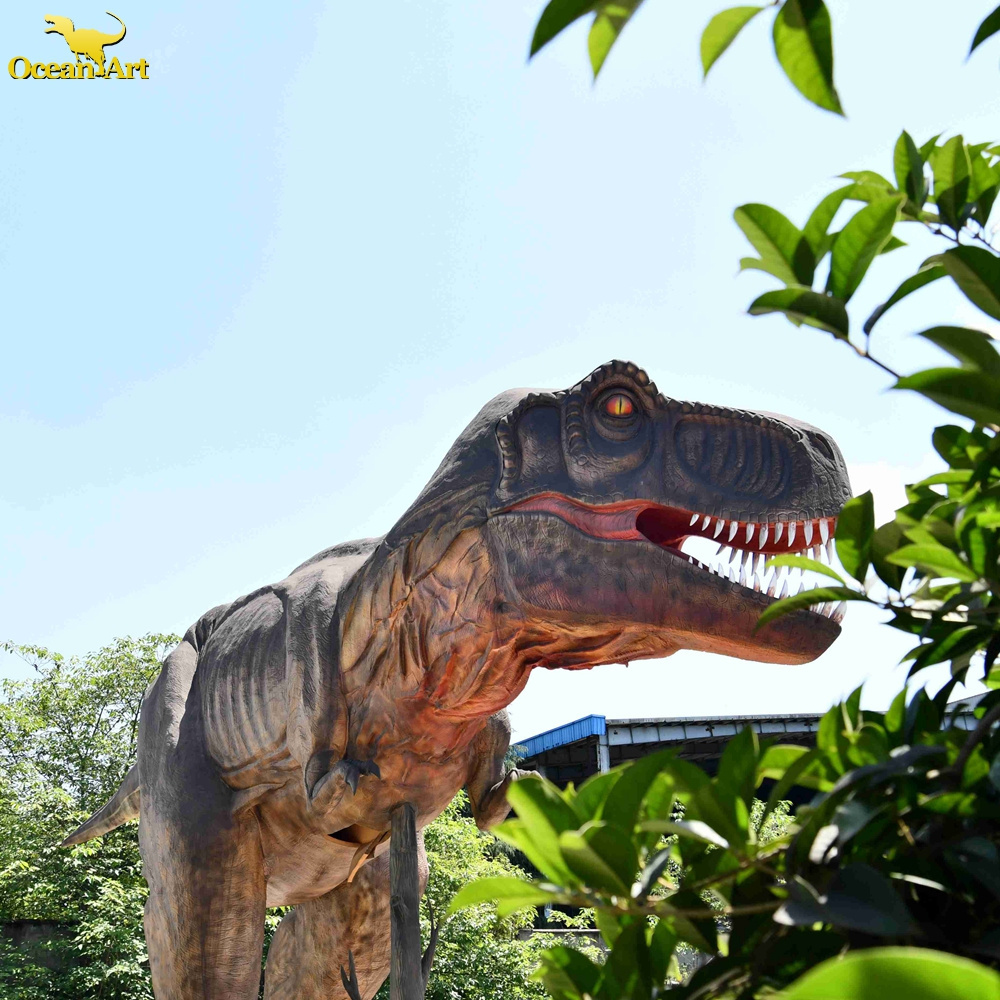 Amusement park equipment mechanical dinosaur real size robotic t-rex for museum