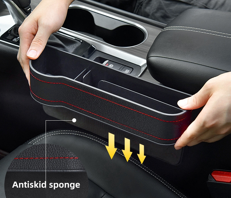 car seat gap filler organizer pu leather universal seat gap filler organizer for car