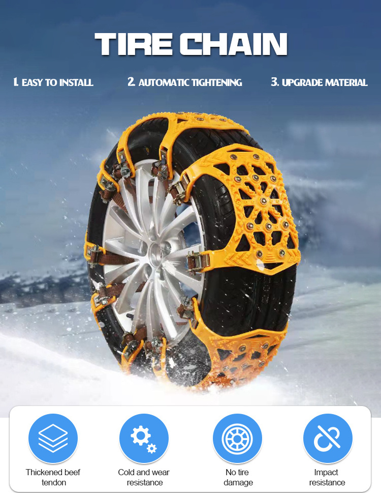 High Quality Universal Snow Tire Chain For Car Truck SUV Anti-Skid Emergency Tire Protection Chain For Wheel