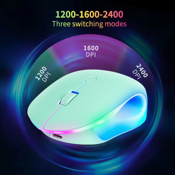 High Quality RGB Mute Mouse 2.4GHz Wireless Ergonomic Extra long standby lovely mouse For Gift