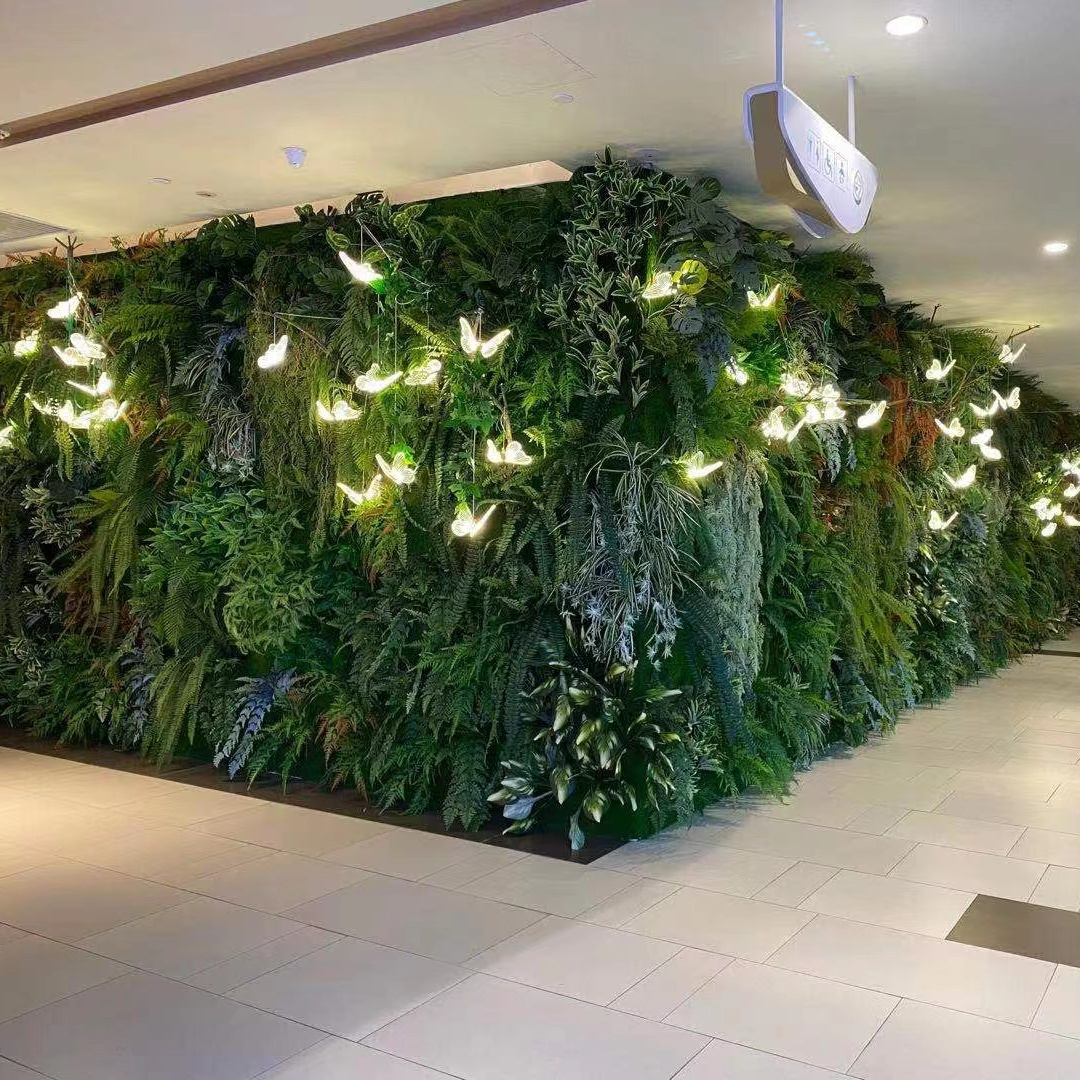 plant artificial walls Customized jungle style artificial plants wall for home decoration artificial green wall olive leaf