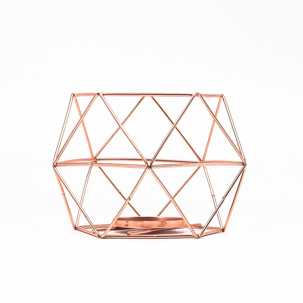 home decor table centerpiece metal wire copper gold votive candlestick metal silver lantern vase decor geometric candle holder