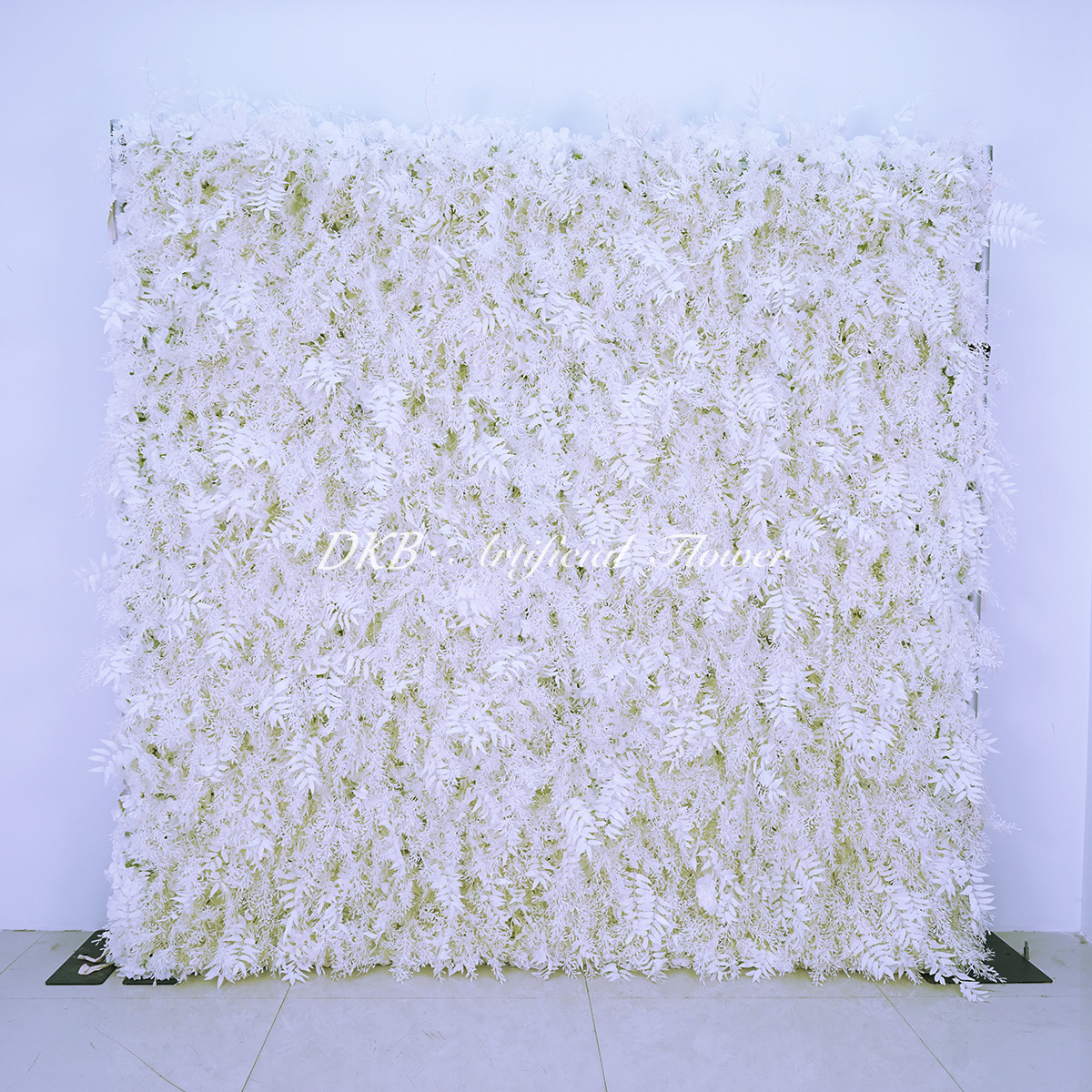 Factory supply  wedding 3D cloth back white peony rose flower wall roll up floral wall for wedding event party decoration