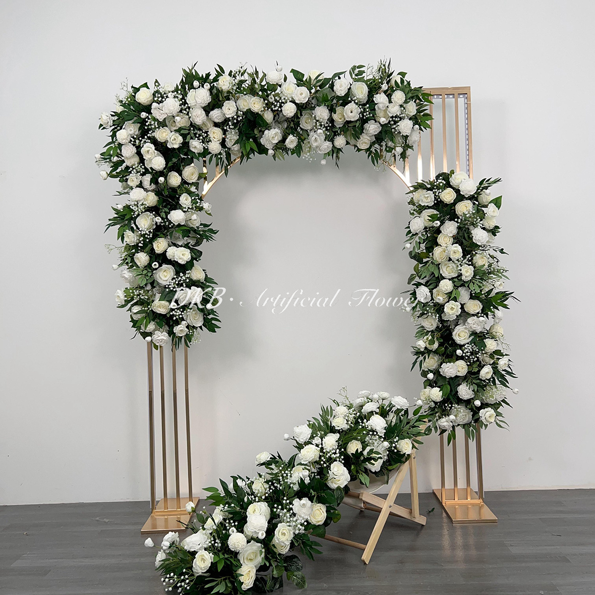 New Design Hot Selling Artificial Flower Rose White Floral Runner Aisle Wedding Centerpieces and Table Decoration Floral Runner