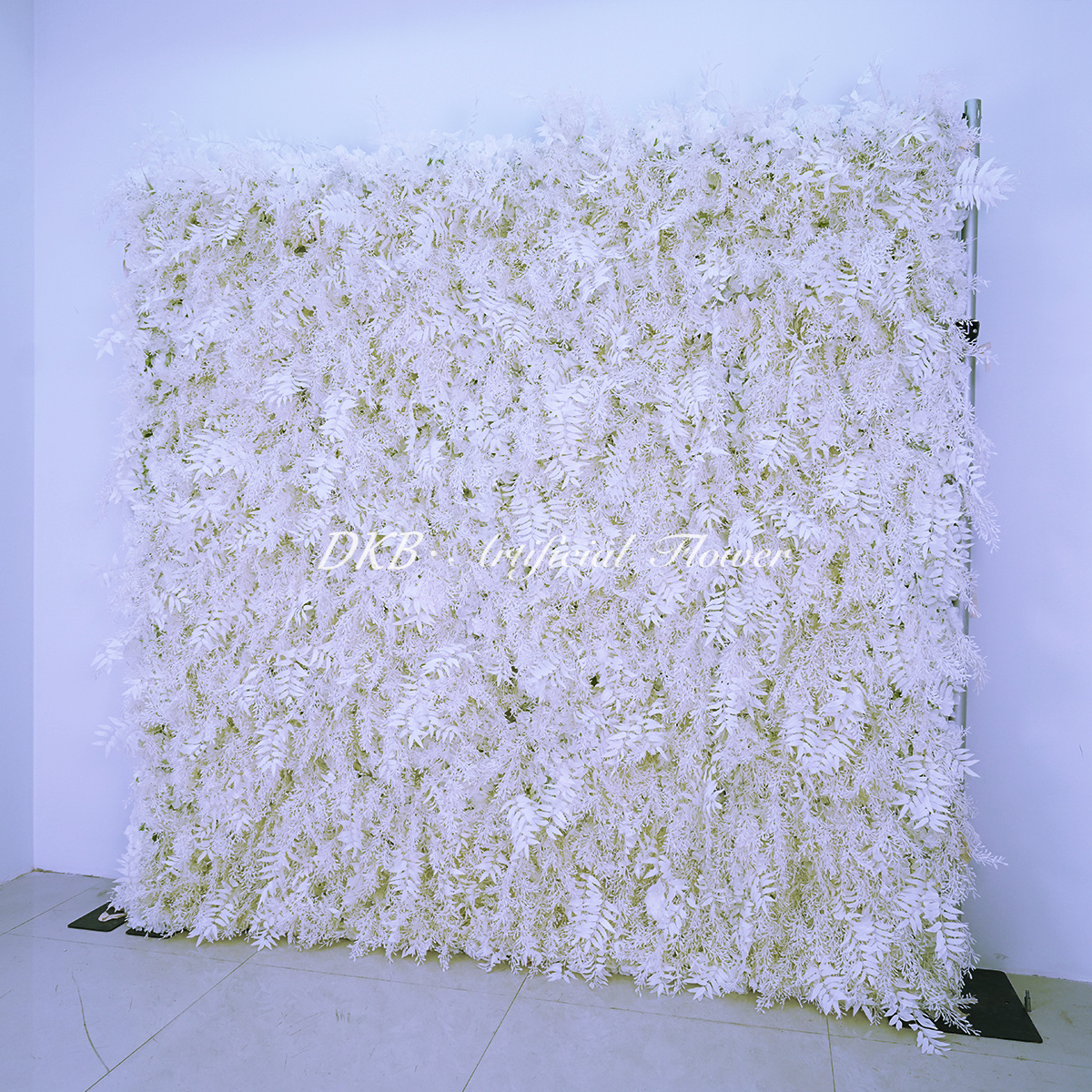 Factory supply  wedding 3D cloth back white peony rose flower wall roll up floral wall for wedding event party decoration