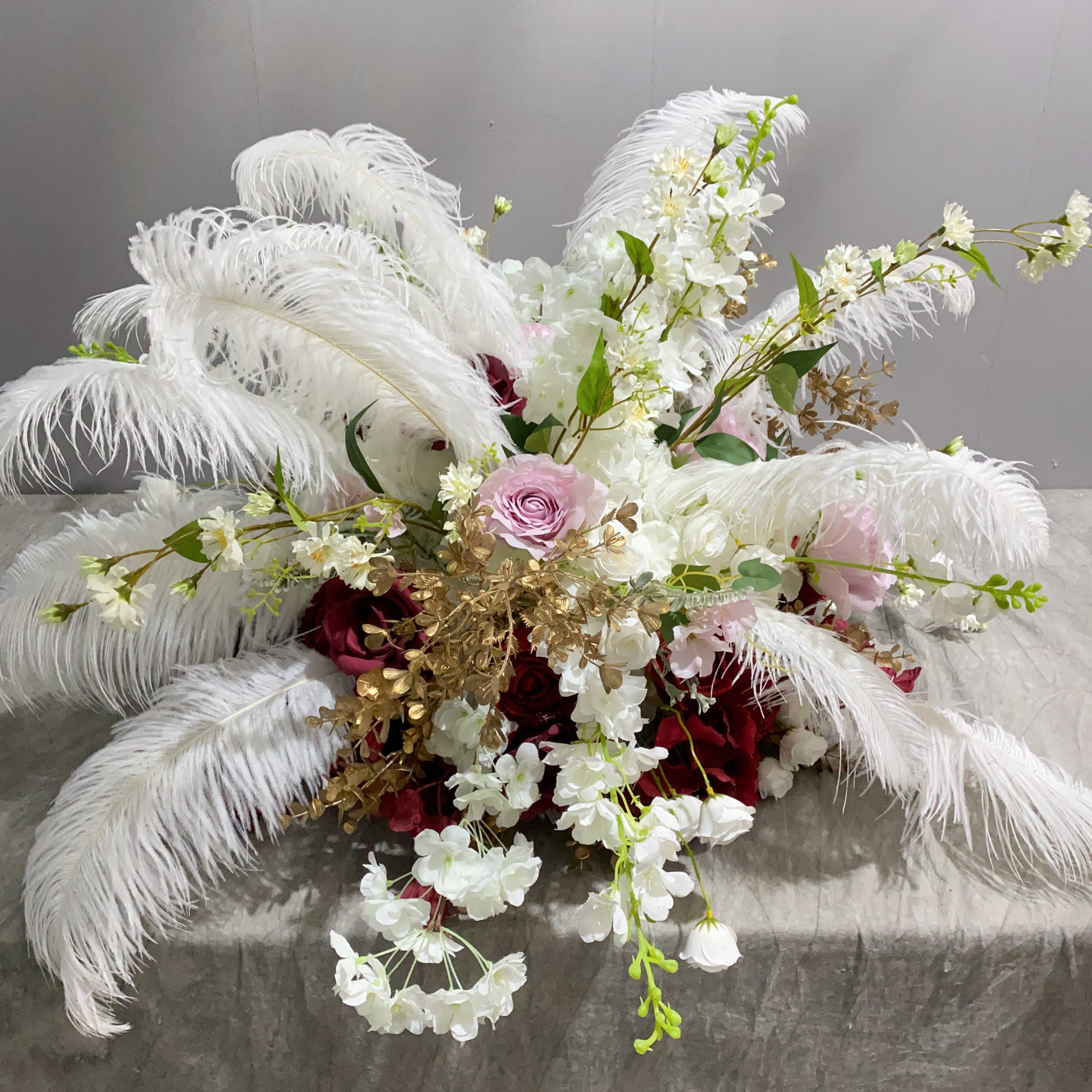 Artificial New Feather Ball  For Wedding Birthday Table Centerpiece Party Decor