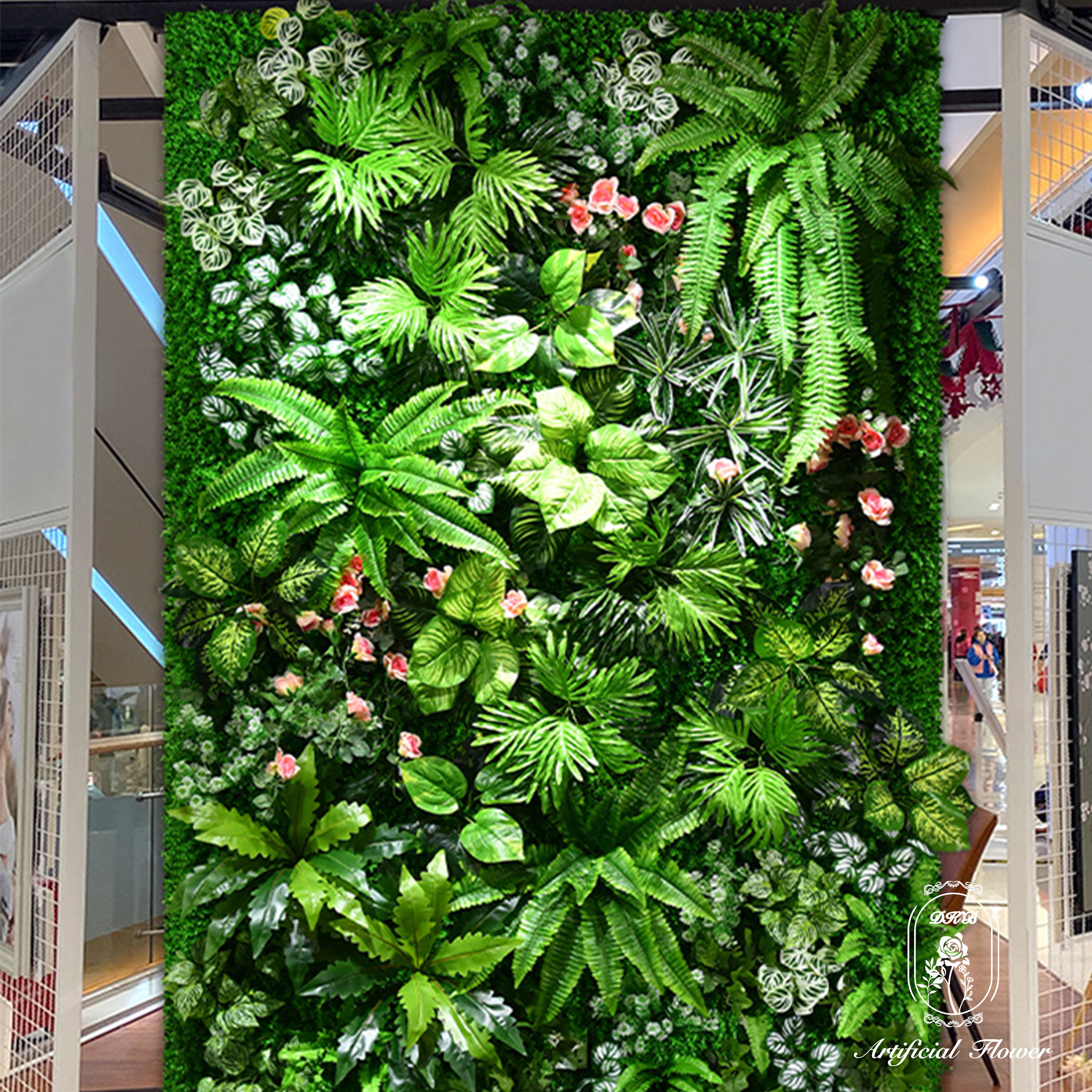 Indoor Wall Hanging Decoration Faux Leaves Synthetic Grass Backdrop Nontoxic Artificial Green Wall Plant landscaping decoration