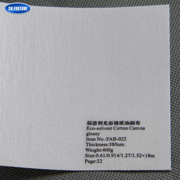 Eco-solvent Cotton Canvas  Fabric matte  glossy