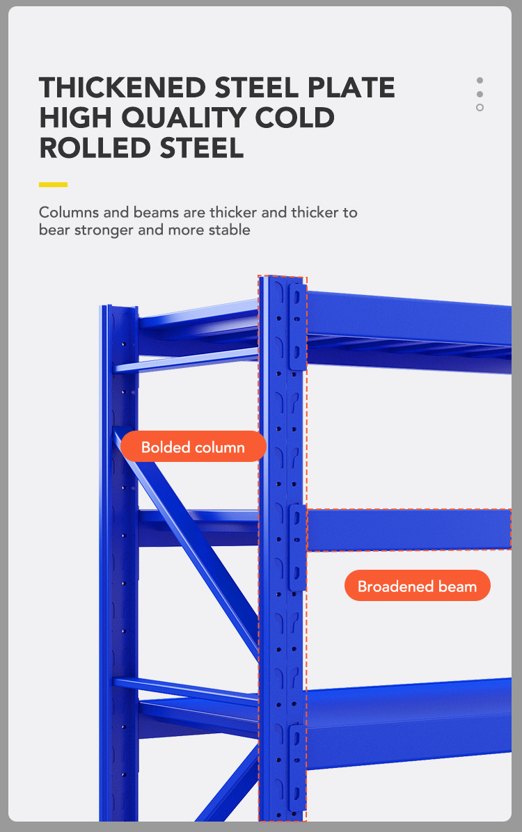 Industrial Garage Shelving Steel Frame Metal shelves Heavy Duty warehouse racking System Storage rack