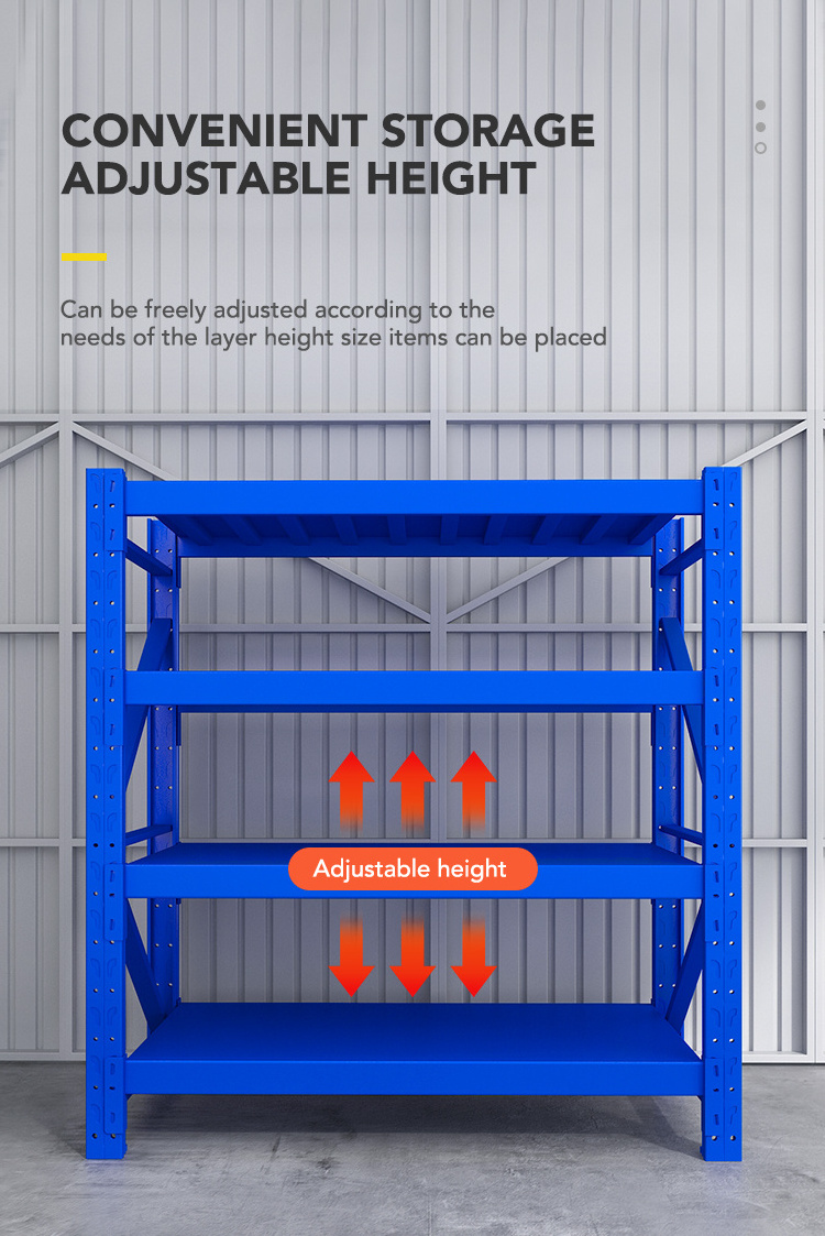 Industrial Garage Shelving Steel Frame Metal shelves Heavy Duty warehouse racking System Storage rack