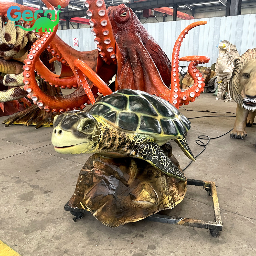 GECAI amusement park life size animatronic water animals robotic tortoise model for sale