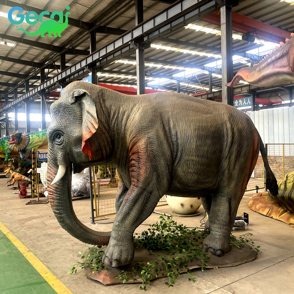 GECAI amusement park life size animatronic animals robotic Elephant model for sale