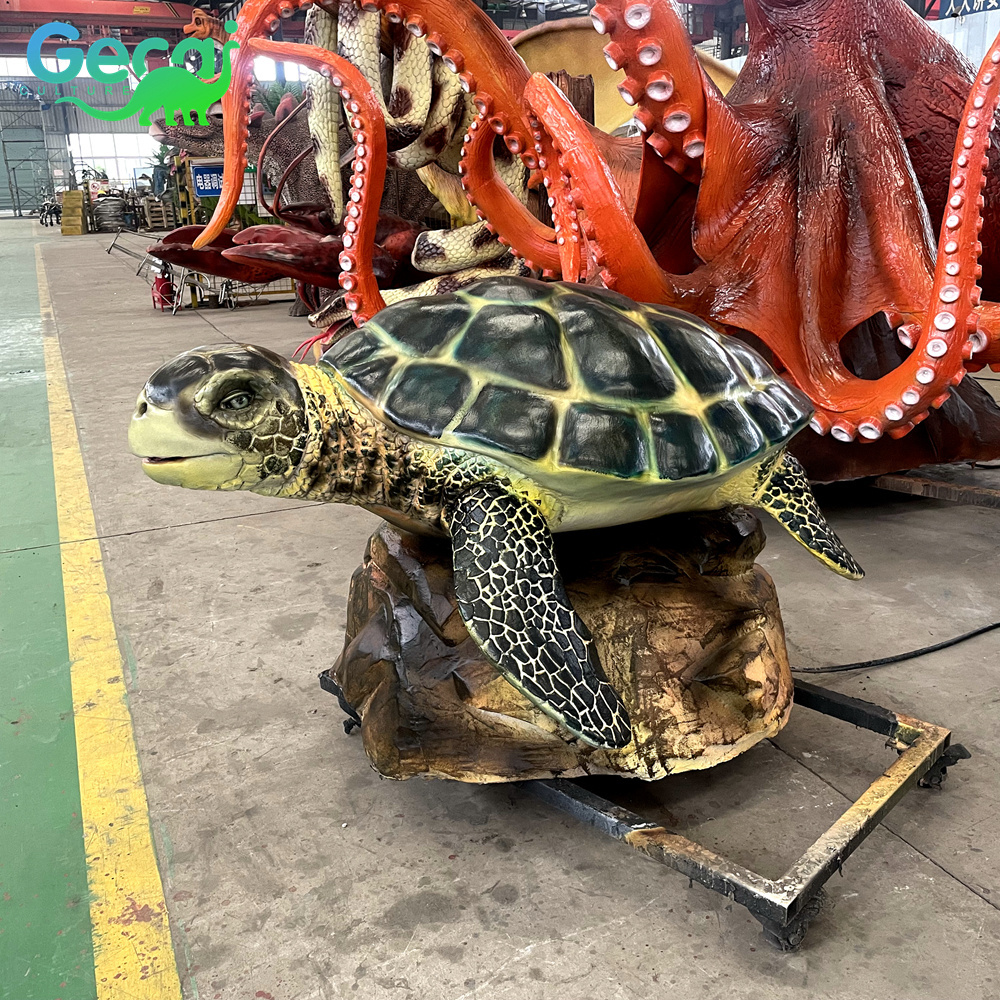 GECAI amusement park life size animatronic water animals robotic tortoise model for sale