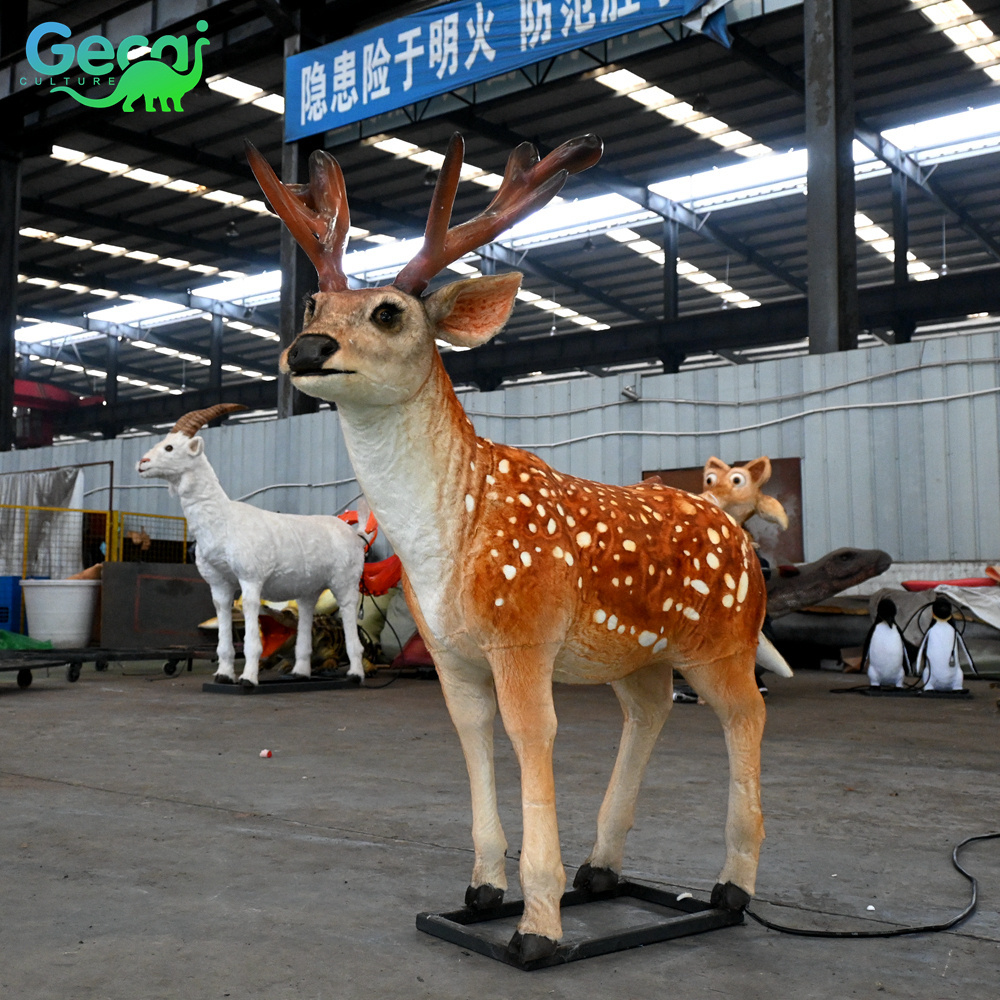 gecai life size sika deer animatronic animals realistic sika deer model for sale