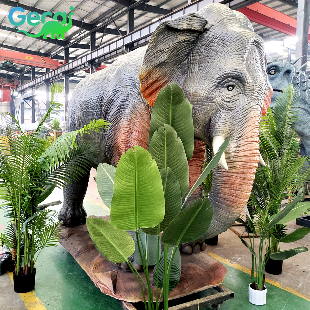 GECAI amusement park life size animatronic animals robotic Elephant model for sale