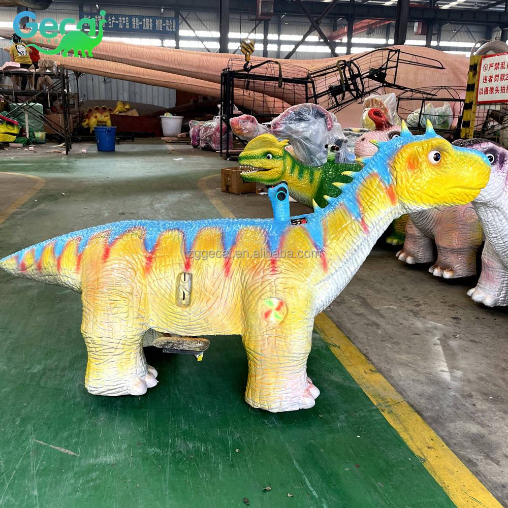 Gecai Hot Sale Small Amusement Ride Walking Ride On Dinosaur Model