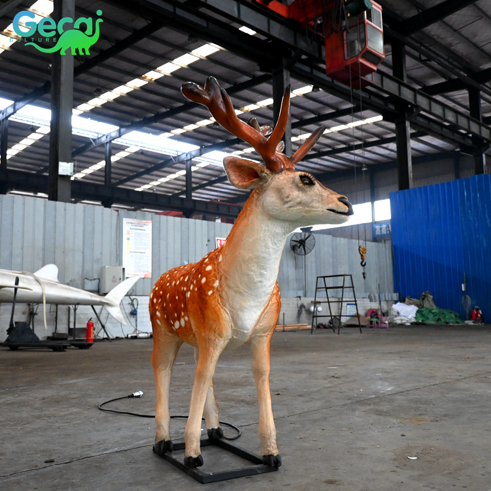 gecai life size sika deer animatronic animals realistic sika deer model for sale