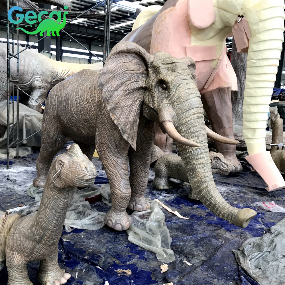 GECAI amusement park life size animatronic animals robotic Elephant model for sale