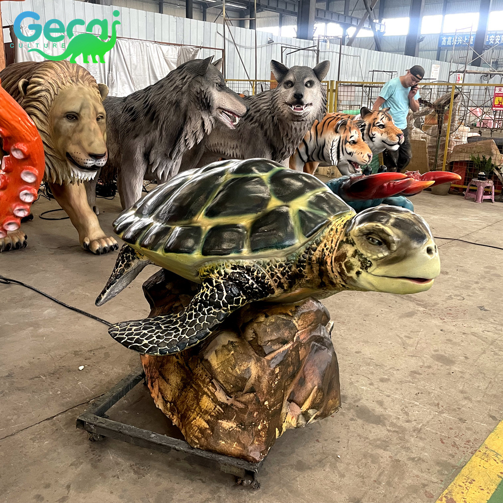 GECAI amusement park life size animatronic water animals robotic tortoise model for sale