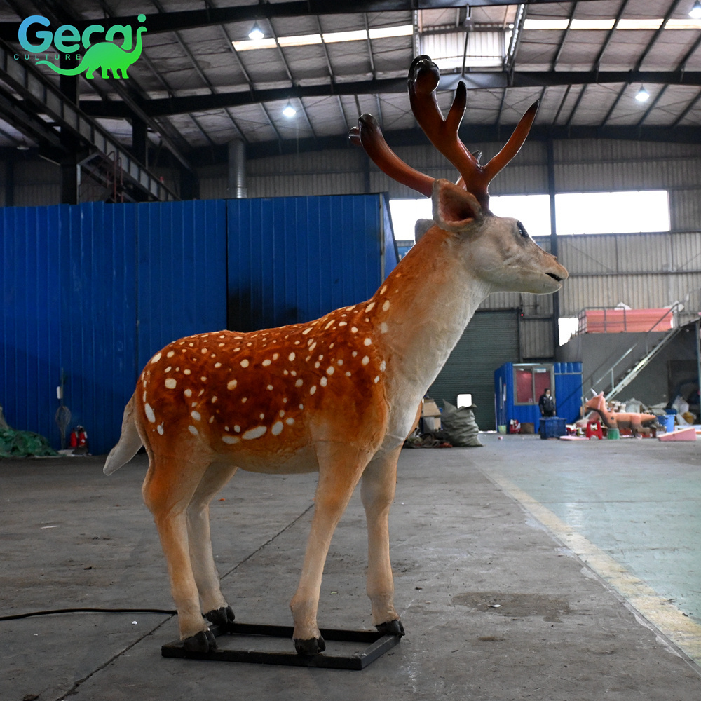 gecai life size sika deer animatronic animals realistic sika deer model for sale