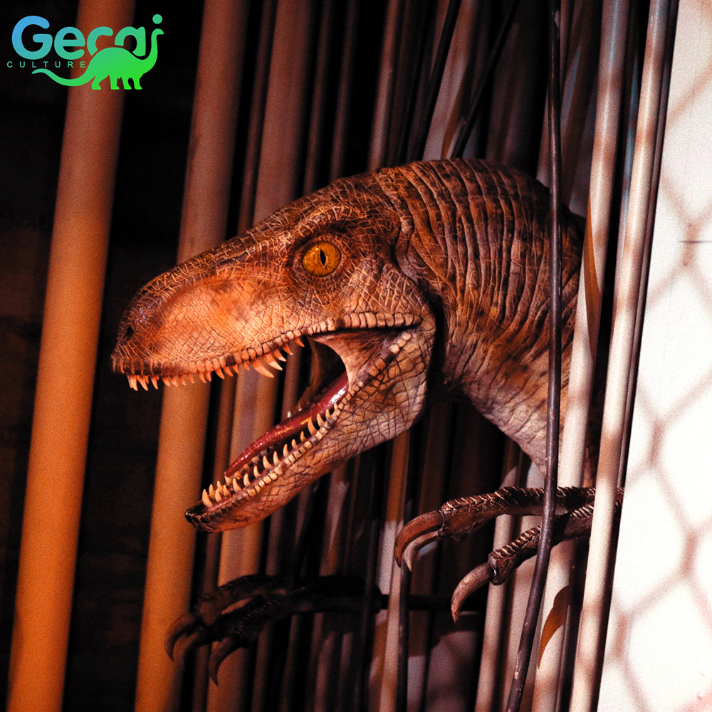 GECAI Museum Park Life-size Robotic Realistic Large  Dinosaur Head Model Animatronic Dinosaur Supplier