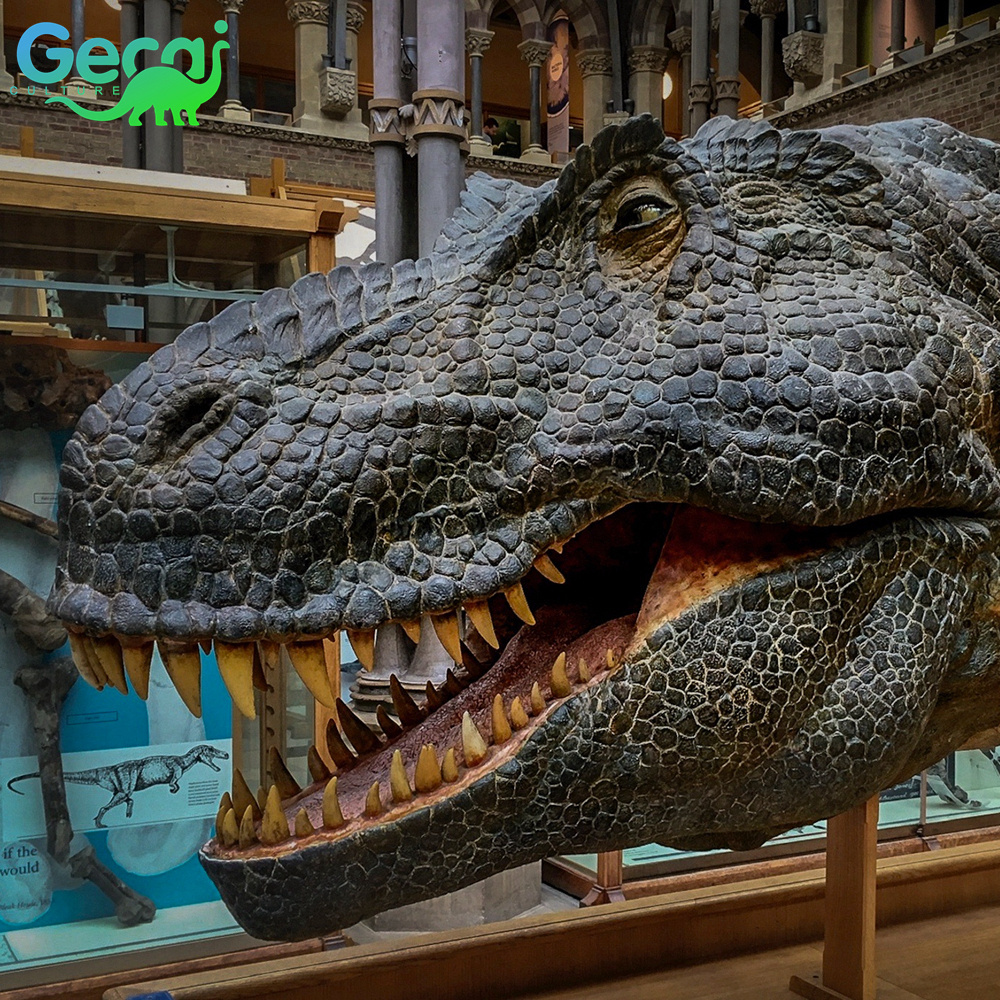 GECAI Museum Park Life-size Robotic Realistic Large  Dinosaur Head Model Animatronic Dinosaur Supplier