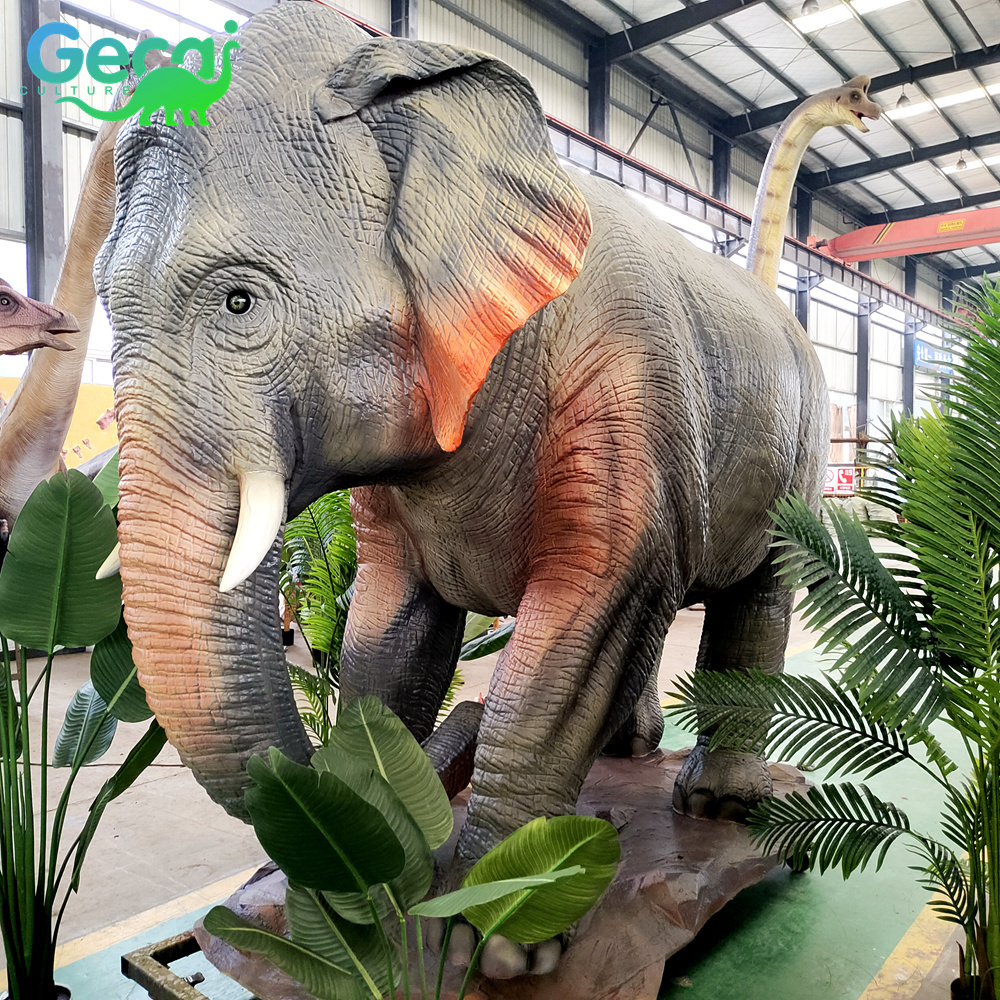 GECAI amusement park life size animatronic animals robotic Elephant model for sale