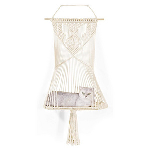 Macrame Cat Hammock pet Bed Decorative Macrame Wall Hanging Shelf Home Decors  19.7" W x 39" L macrame swing