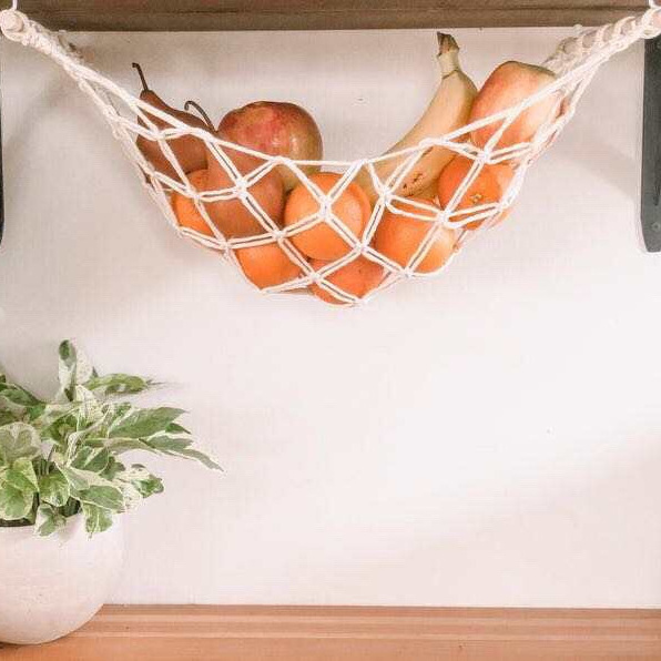 Macrame fruit hammock  Under Cabinet Fruit and Veggie Hammock for toys