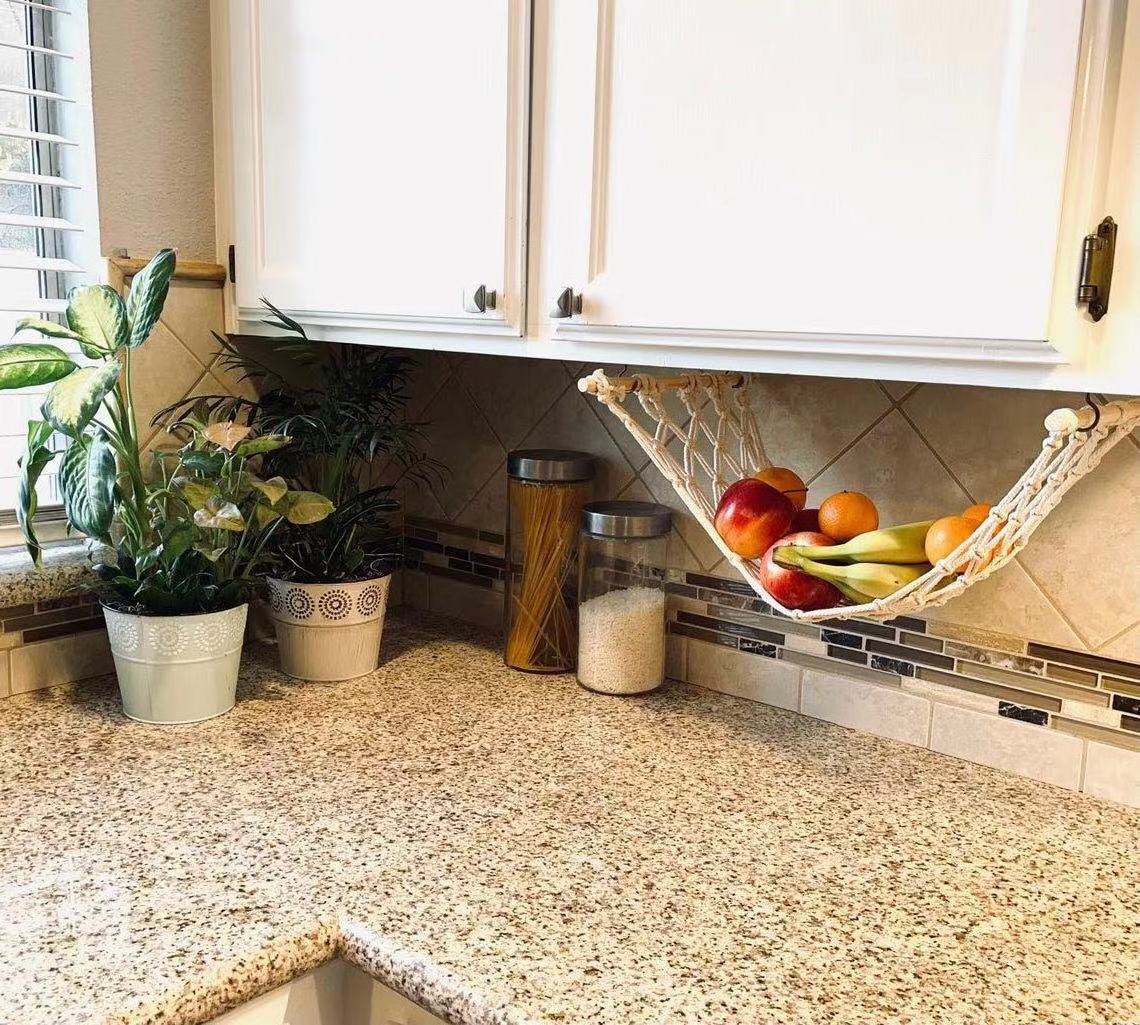 Macrame fruit hammock  Under Cabinet Fruit and Veggie Hammock for toys