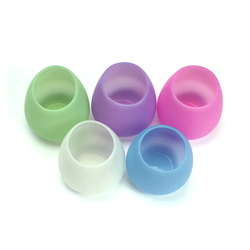 High quality food grade drop resistant silicone wine glasses Folding travel silicone wine glasses for outdoor