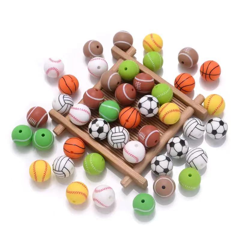 Silicone Baby Teether Toy DIY Accessories Animals Cars Food Grade Silicone Focal Bead