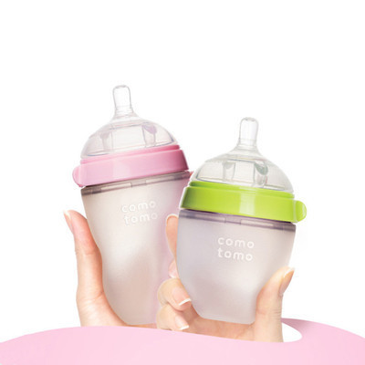 High Quality Nursing Bottle Babies Safety Infant Feeder Bottle Squeezable Silicone Baby Feeding Bottle