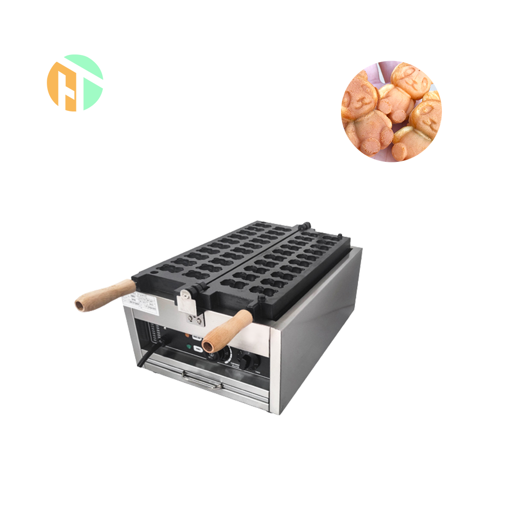 Commercial Non-sticking stainless steel snack machine custom lovely bear shape waffle maker