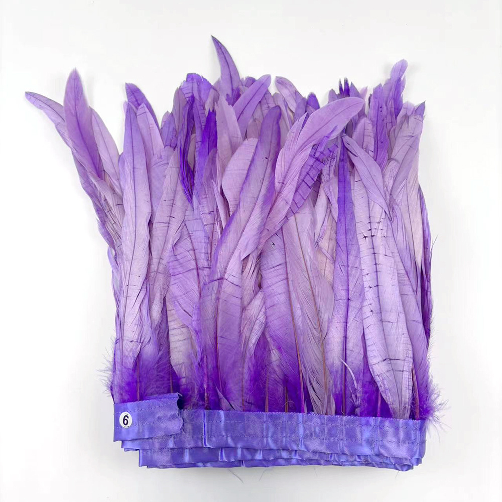 Wholesale stock dyed rooster tail feather decoration Carnival costume Chicken feathers rooster tail feathers fringe