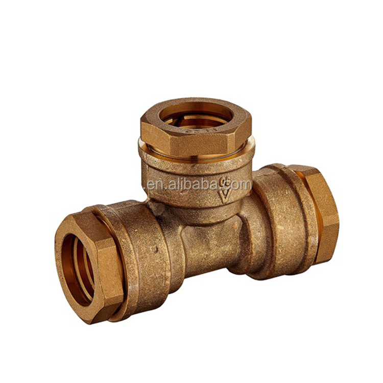 New Female Equal Hexagon Adaptors Brass Pipe Joint Tee Compression  Pe Pipe Fitting