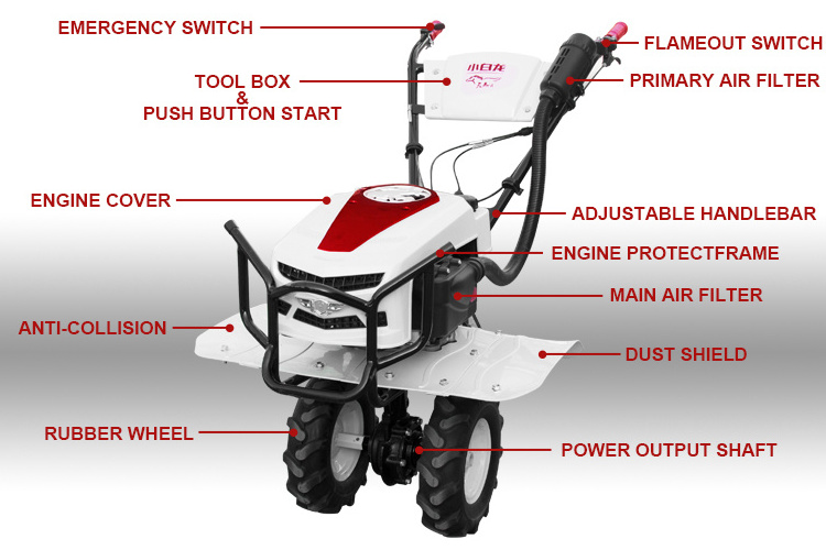 Micro Tiller Agricultural machinery Mini Land Cultivation Machine tractor moto cultivador rotativo home power tiller cultivator